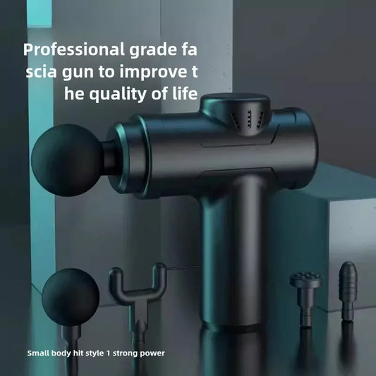 Mini percussion massage gun with four heads