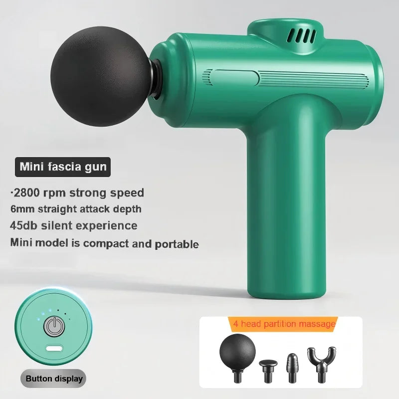 Massage gun used on shoulder